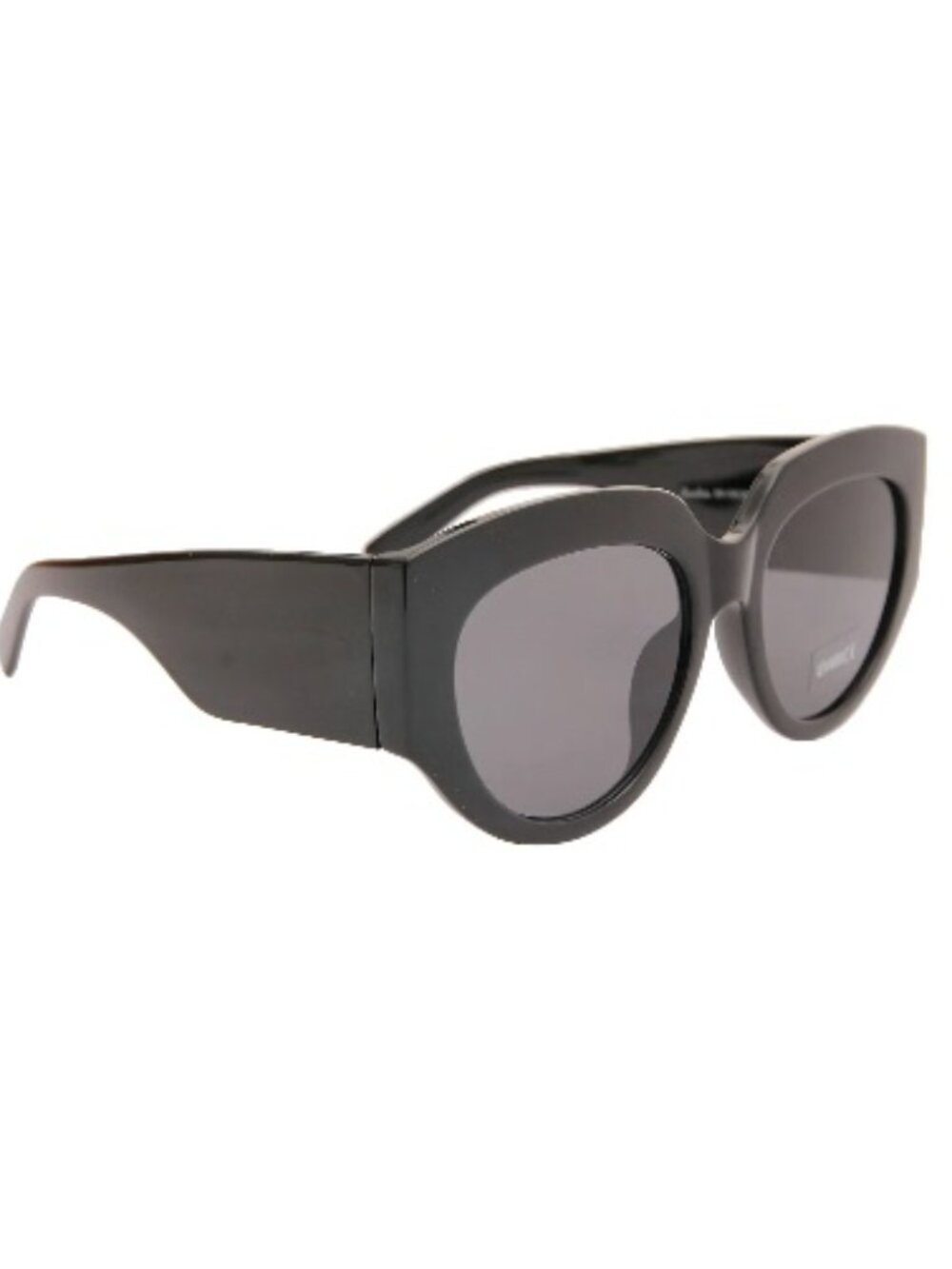 Celine Style Black Cat Eye Wide Arm Sunglasses